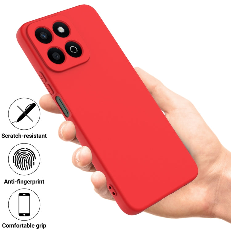 For Honor X7c / Play 200 Plus Solid Color Liquid Silicone Dropproof Full Coverage Phone Case(Red)