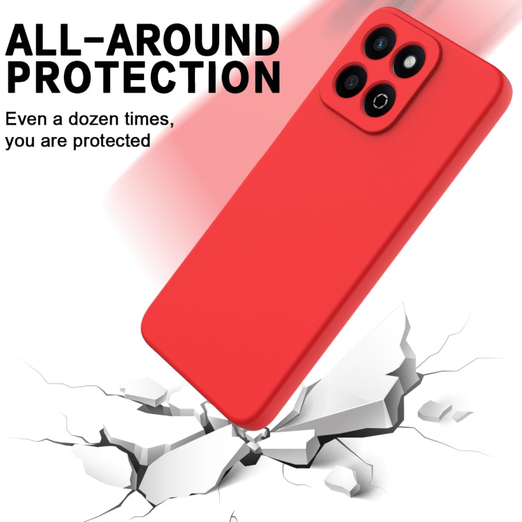 For Honor X7c / Play 200 Plus Solid Color Liquid Silicone Dropproof Full Coverage Phone Case(Red)