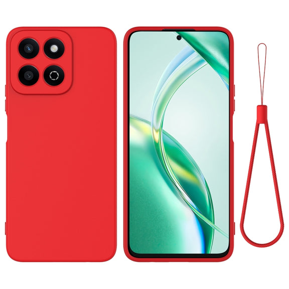 For Honor X7c / Play 200 Plus Solid Color Liquid Silicone Dropproof Full Coverage Phone Case(Red)