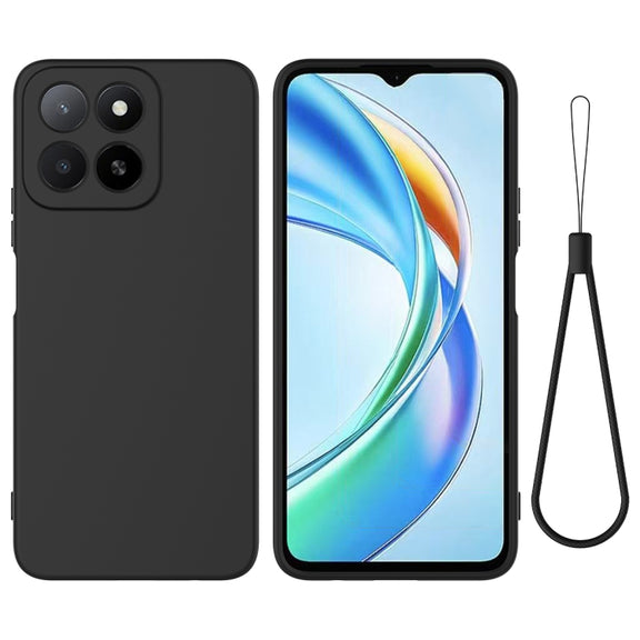 For Honor X5b / X5b Plus Solid Color Liquid Silicone Dropproof Full Coverage Phone Case(Black)