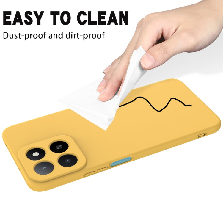 For Honor X5b / X5b Plus Solid Color Liquid Silicone Dropproof Full Coverage Phone Case(Yellow)