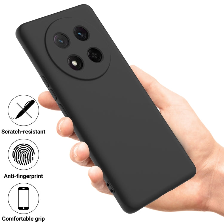 For Honor X9c / X60 Pro 5G Solid Color Liquid Silicone Dropproof Full Coverage Phone Case(Black)