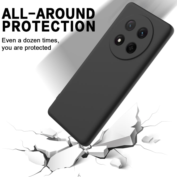For Honor X9c / X60 Pro 5G Solid Color Liquid Silicone Dropproof Full Coverage Phone Case(Black)