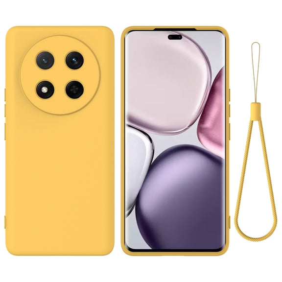 For Honor X9c / X60 Pro 5G Solid Color Liquid Silicone Dropproof Full Coverage Phone Case(Yellow)