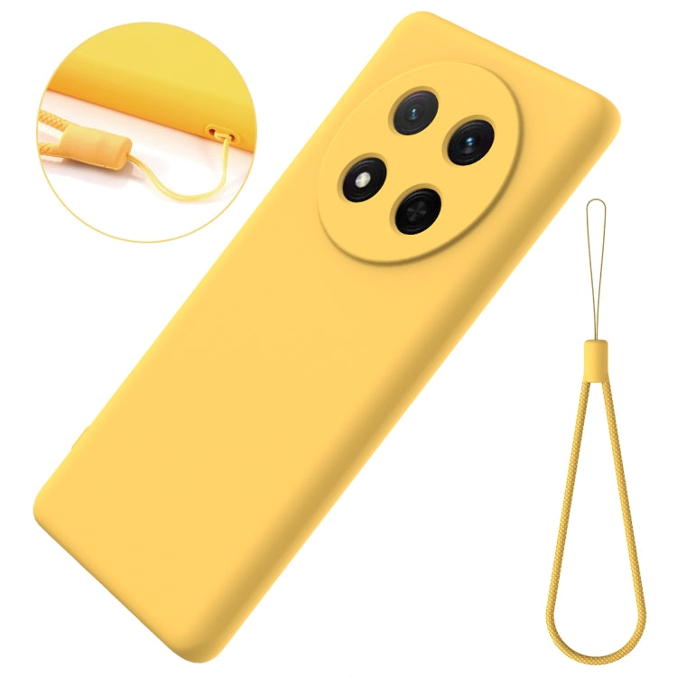 For Honor X9c / X60 Pro 5G Solid Color Liquid Silicone Dropproof Full Coverage Phone Case(Yellow)