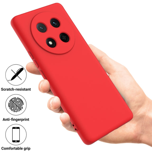 For Honor X9c / X60 Pro 5G Solid Color Liquid Silicone Dropproof Full Coverage Phone Case(Red)