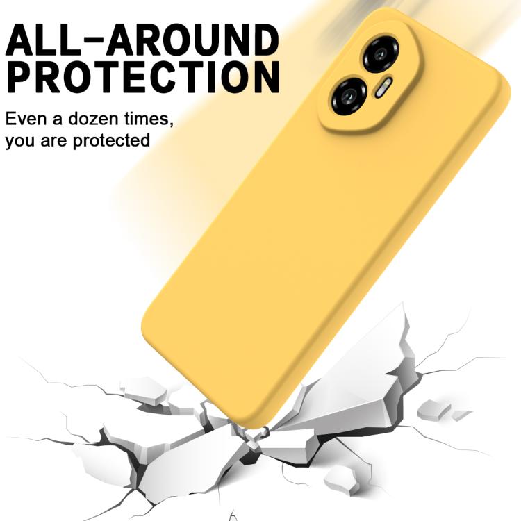 For Honor 300 Solid Color Liquid Silicone Dropproof Full Coverage Phone Case(Yellow)