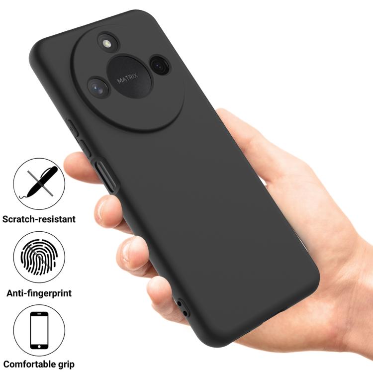 For Honor X9c Smart / X60 Solid Color Liquid Silicone Dropproof Full Coverage Phone Case(Black)