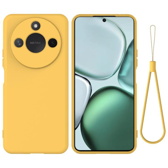 For Honor X9c Smart / X60 Solid Color Liquid Silicone Dropproof Full Coverage Phone Case(Yellow)