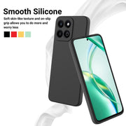 For Honor X6b 5G / Play 60 Plus Solid Color Liquid Silicone Dropproof Full Coverage Phone Case(Black)