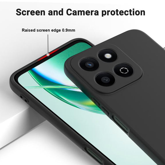 For Honor X6b 5G / Play 60 Plus Solid Color Liquid Silicone Dropproof Full Coverage Phone Case(Black)