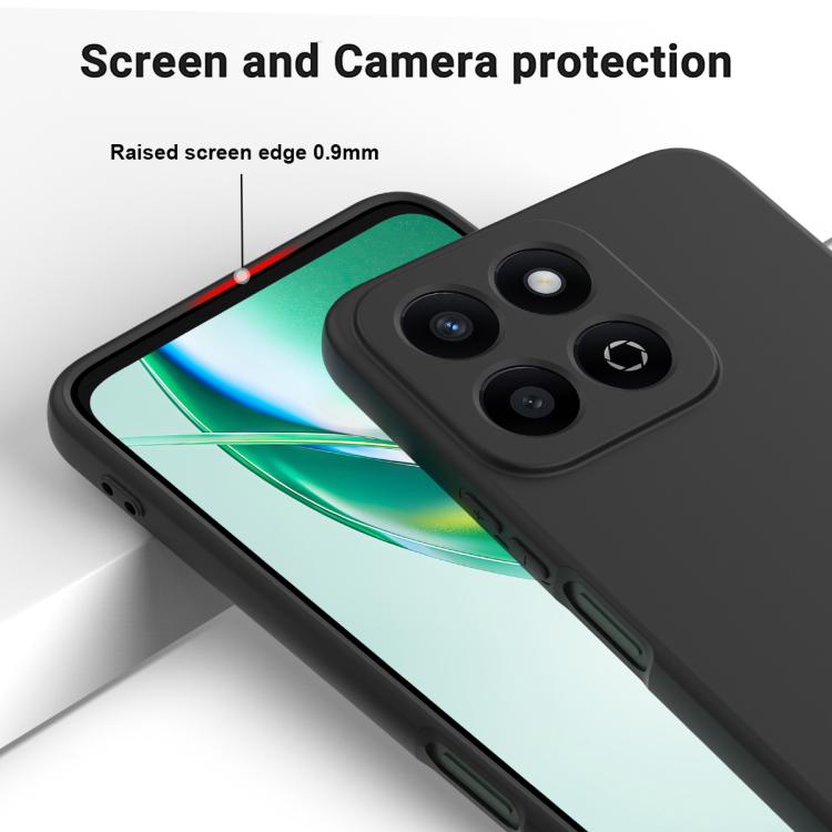For Honor X6b 5G / Play 60 Plus Solid Color Liquid Silicone Dropproof Full Coverage Phone Case(Black)