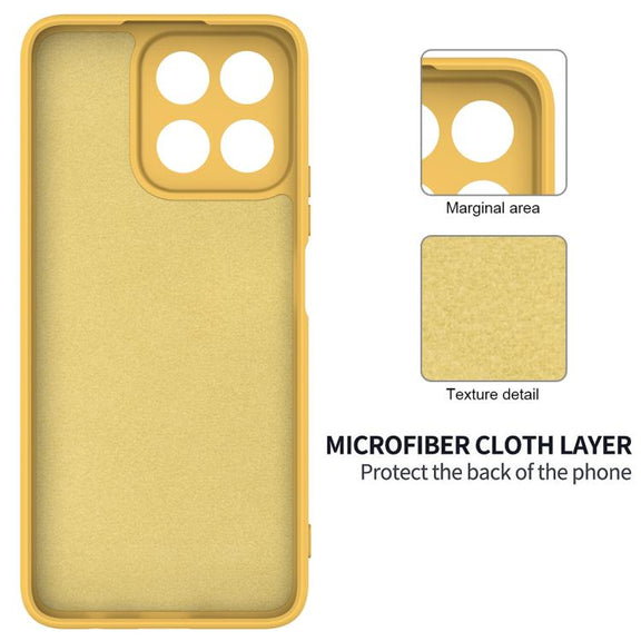 For Honor X6b 5G / Play 60 Plus Solid Color Liquid Silicone Dropproof Full Coverage Phone Case(Yellow)