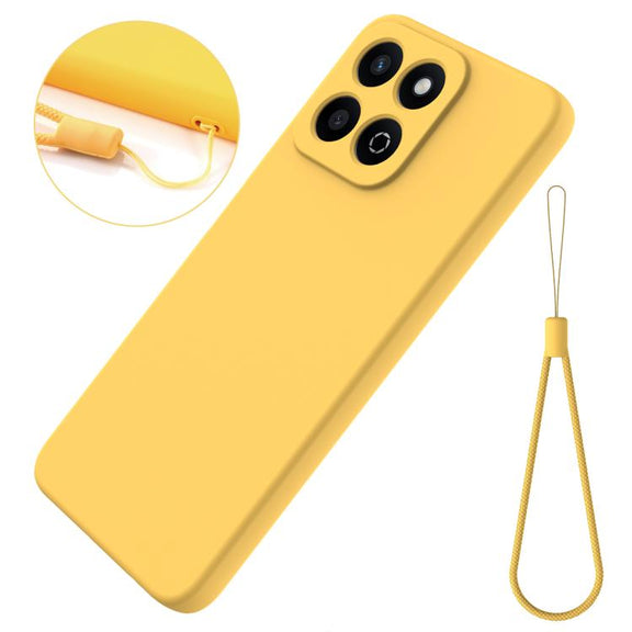 For Honor X6b 5G / Play 60 Plus Solid Color Liquid Silicone Dropproof Full Coverage Phone Case(Yellow)