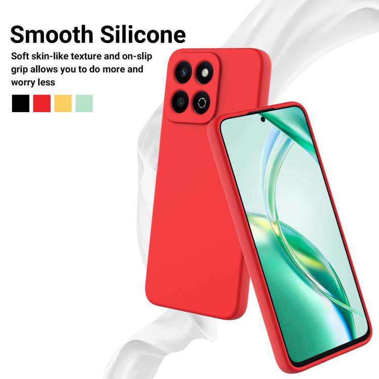 For Honor X6b 5G / Play 60 Plus Solid Color Liquid Silicone Dropproof Full Coverage Phone Case(Red)