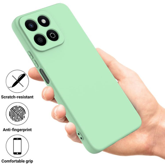 For Honor X6b 5G / Play 60 Plus Solid Color Liquid Silicone Dropproof Full Coverage Phone Case(Green)