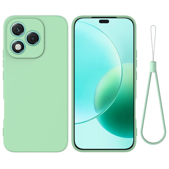 For Honor 400 Lite Global Solid Color Liquid Silicone Dropproof Full Coverage Phone Case(Green)