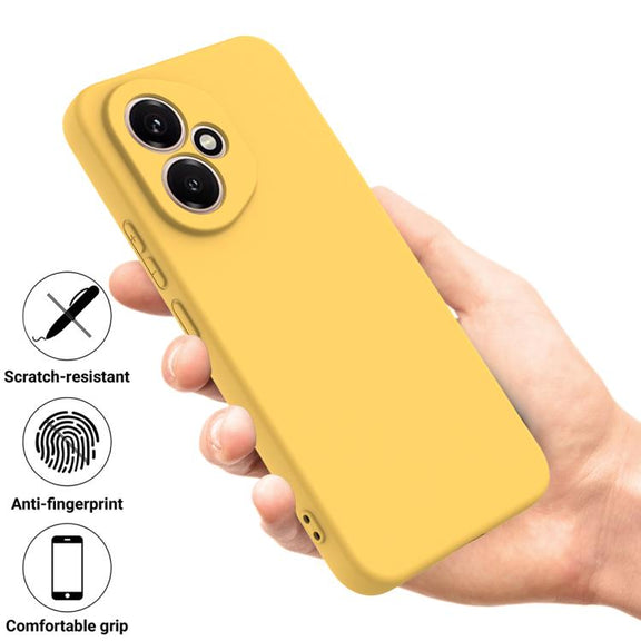 For Honor 400 Global 156.5mm Solid Color Liquid Silicone Dropproof Full Coverage Phone Case(Yellow)