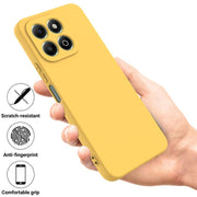 For Honor X6c 4G Solid Color Liquid Silicone Dropproof Full Coverage Phone Case(Yellow)