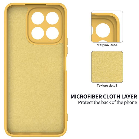 For Honor X6c 4G Solid Color Liquid Silicone Dropproof Full Coverage Phone Case(Yellow)