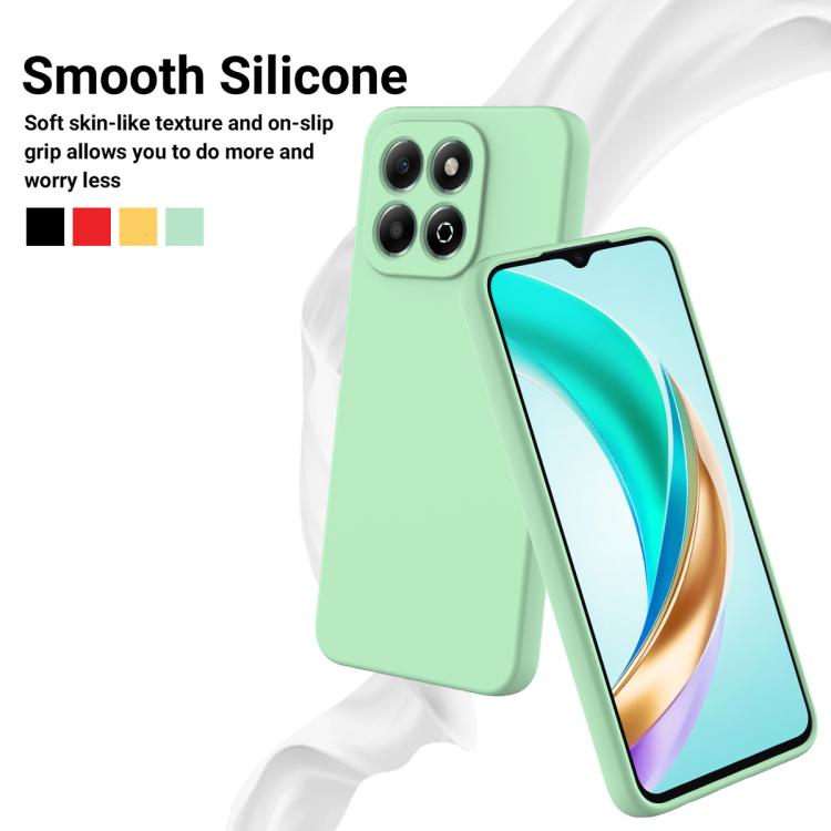 For Honor X6c 4G Solid Color Liquid Silicone Dropproof Full Coverage Phone Case(Green)