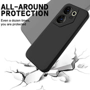For Tecno Camon 20 Premier Pure Color Liquid Silicone Shockproof Phone Case(Black)