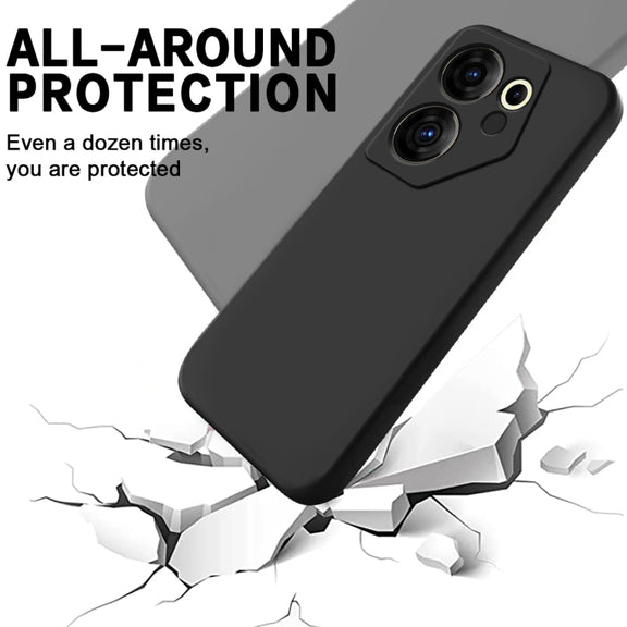 For Tecno Camon 20 Premier Pure Color Liquid Silicone Shockproof Phone Case(Black)