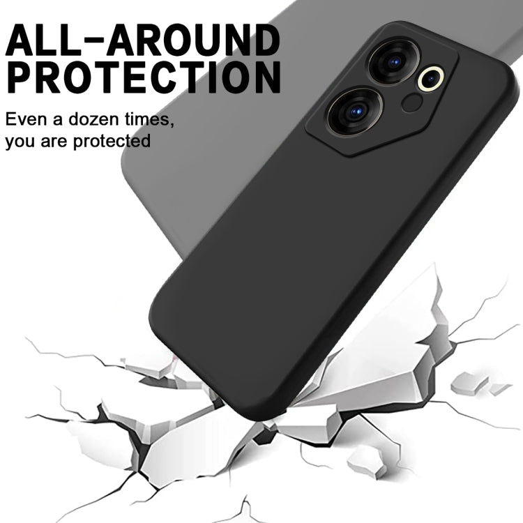 For Tecno Camon 20 Premier Pure Color Liquid Silicone Shockproof Phone Case(Black)