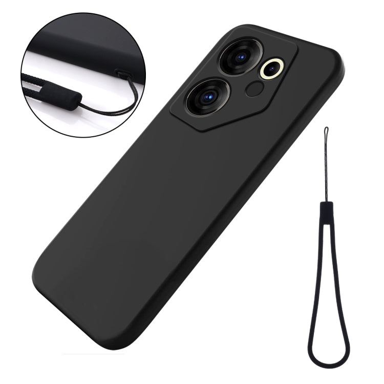For Tecno Camon 20 Premier Pure Color Liquid Silicone Shockproof Phone Case(Black)