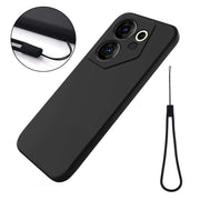 For Tecno Camon 20 Premier Pure Color Liquid Silicone Shockproof Phone Case(Black)