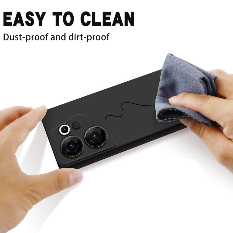 For Tecno Camon 20 Premier Pure Color Liquid Silicone Shockproof Phone Case(Black)