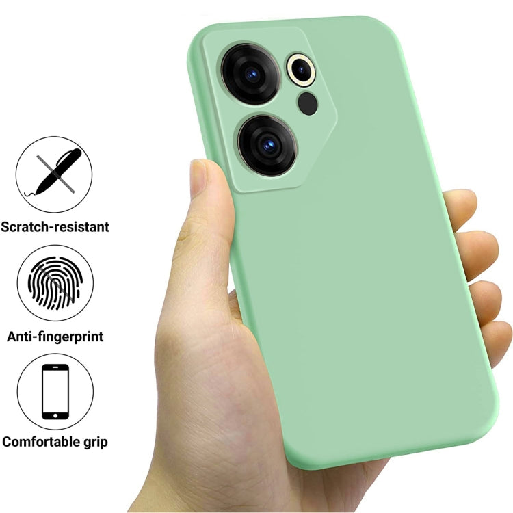 For Tecno Camon 20 Premier Solid Color Liquid Silicone Dropproof Full Coverage Phone Case(Green)