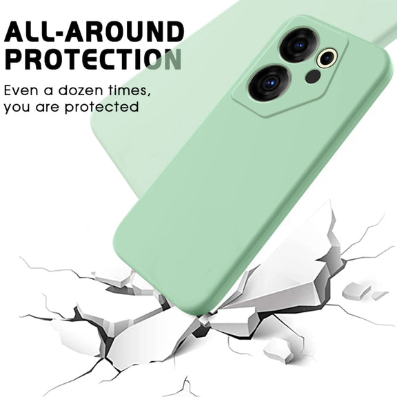 For Tecno Camon 20 Premier Solid Color Liquid Silicone Dropproof Full Coverage Phone Case(Green)