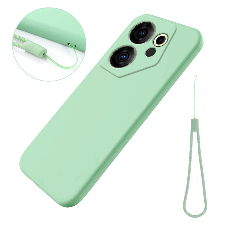 For Tecno Camon 20 Premier Solid Color Liquid Silicone Dropproof Full Coverage Phone Case(Green)