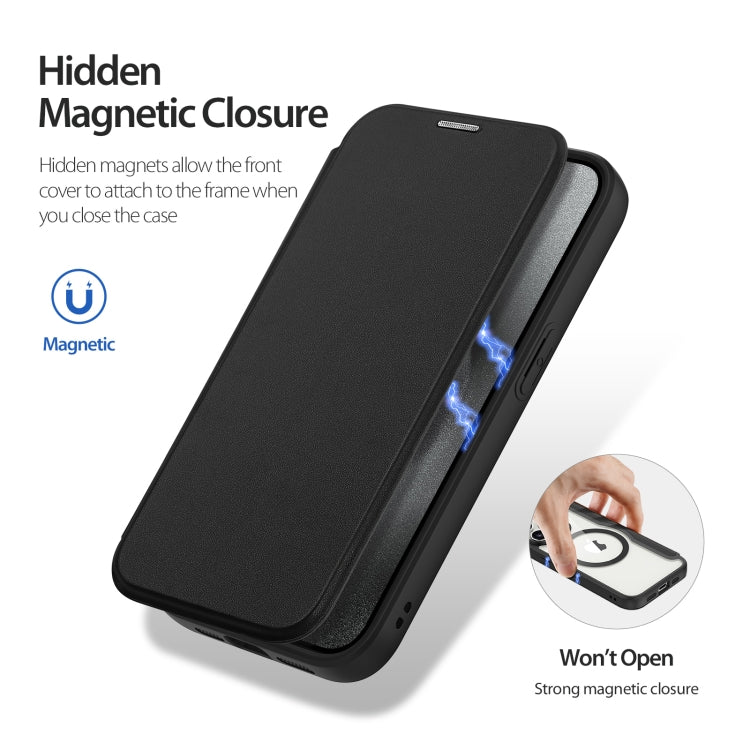 For iPhone 15 Pro DUX DUCIS Skin X Pro Series Magsafe PC + TPU Phone Leather Case(Black)