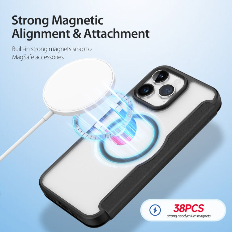 For iPhone 15 Pro Max DUX DUCIS Skin X Pro Series Magsafe PC + TPU Phone Leather Case(Black)