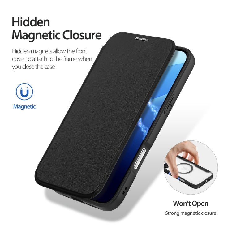 For iPhone 16 Pro Max DUX DUCIS Skin X Pro Series Magsafe PC + TPU Phone Leather Case(Black)