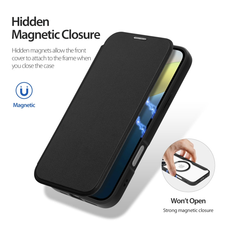 For iPhone 16 DUX DUCIS Skin X Pro Series Magsafe PC + TPU Phone Leather Case(Black)