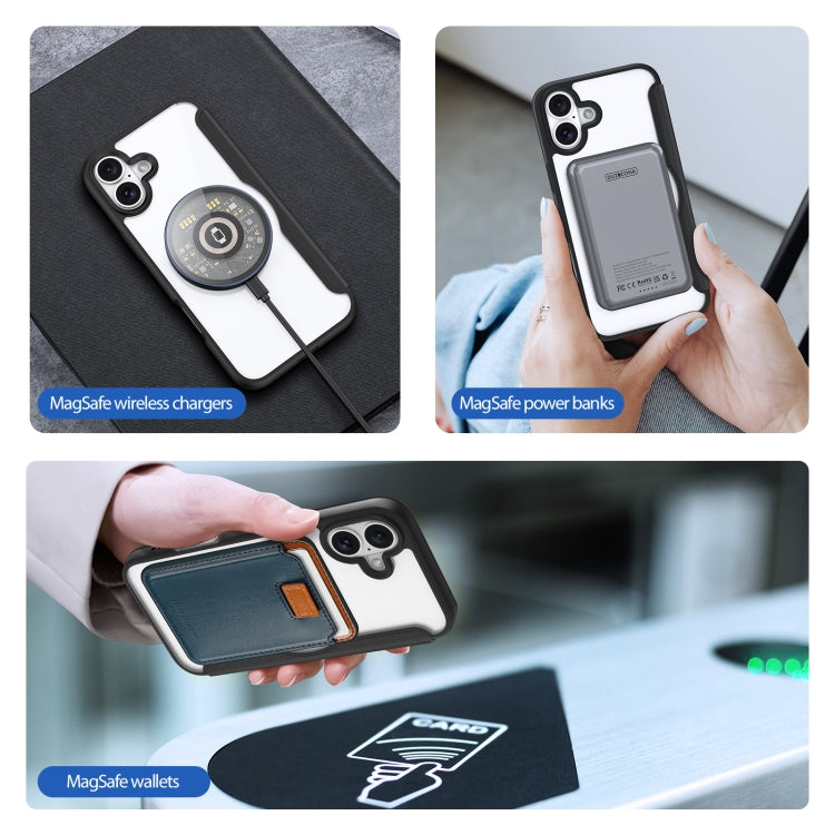 For iPhone 16 DUX DUCIS Skin X Pro Series Magsafe PC + TPU Phone Leather Case(Black)