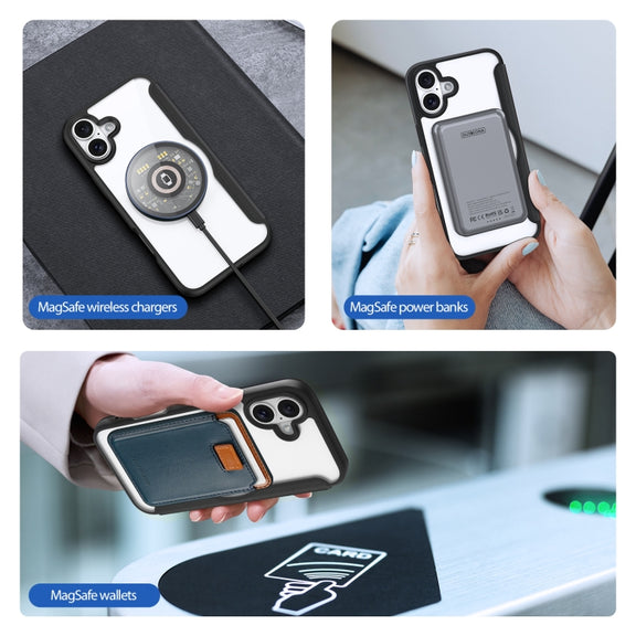For iPhone 16 DUX DUCIS Skin X Pro Series Magsafe PC + TPU Phone Leather Case(Black)