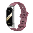 For Xiaomi Mi Band 8 Mijobs CS Case Flat Hole Silicone Watch Band(Wine Red Silver) - free shipping - PMc TechLife - Order now!