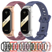 For Xiaomi Mi Band 8 Mijobs CS Case Flat Hole Silicone Watch Band(Black)