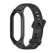 For Xiaomi Mi Band 8 Mijobs Plus Case Flat Hole Silicone Watch Band(Black)