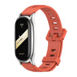 For Xiaomi Mi Band 8 Mijobs Plus Case Flat Hole Silicone Watch Band(Orange Silver) - free shipping - PMc TechLife - Order now!