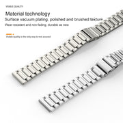 22mm Three Strains Jump Buckle Titanium Metal Watch Band(Silver)