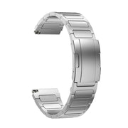 22mm Three Strains Uplift Turtle Buckle Titanium Metal Watch Band(Silver)