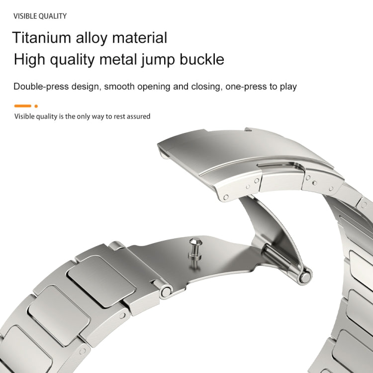 22mm Three Strains Uplift Turtle Buckle Titanium Metal Watch Band(Black)