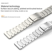 22mm Three Strains Uplift Turtle Buckle Titanium Metal Watch Band(Black)