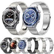 22mm Three Strains Uplift Jump Buckle Titanium Metal Watch Band(Silver)