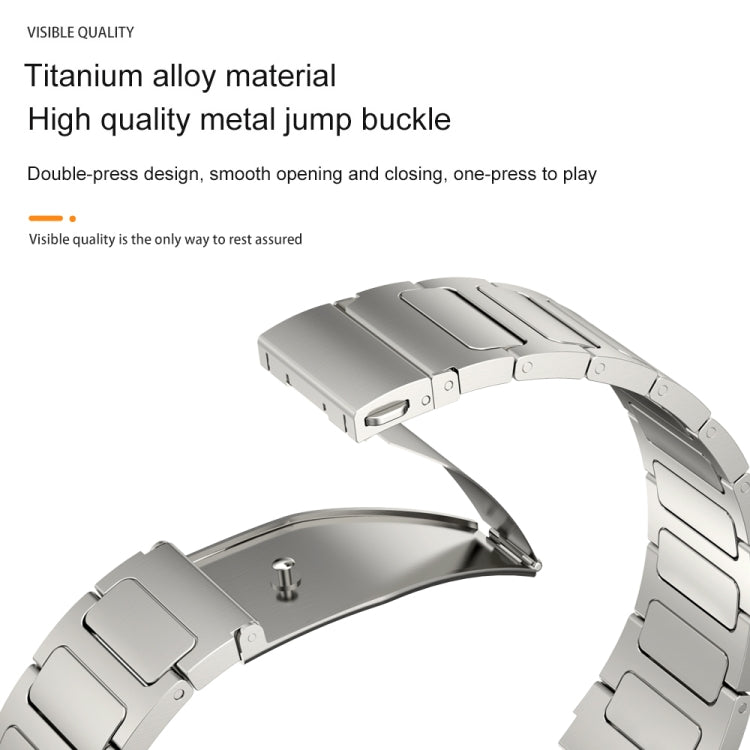 22mm Three Strains Uplift Jump Buckle Titanium Metal Watch Band(Silver)